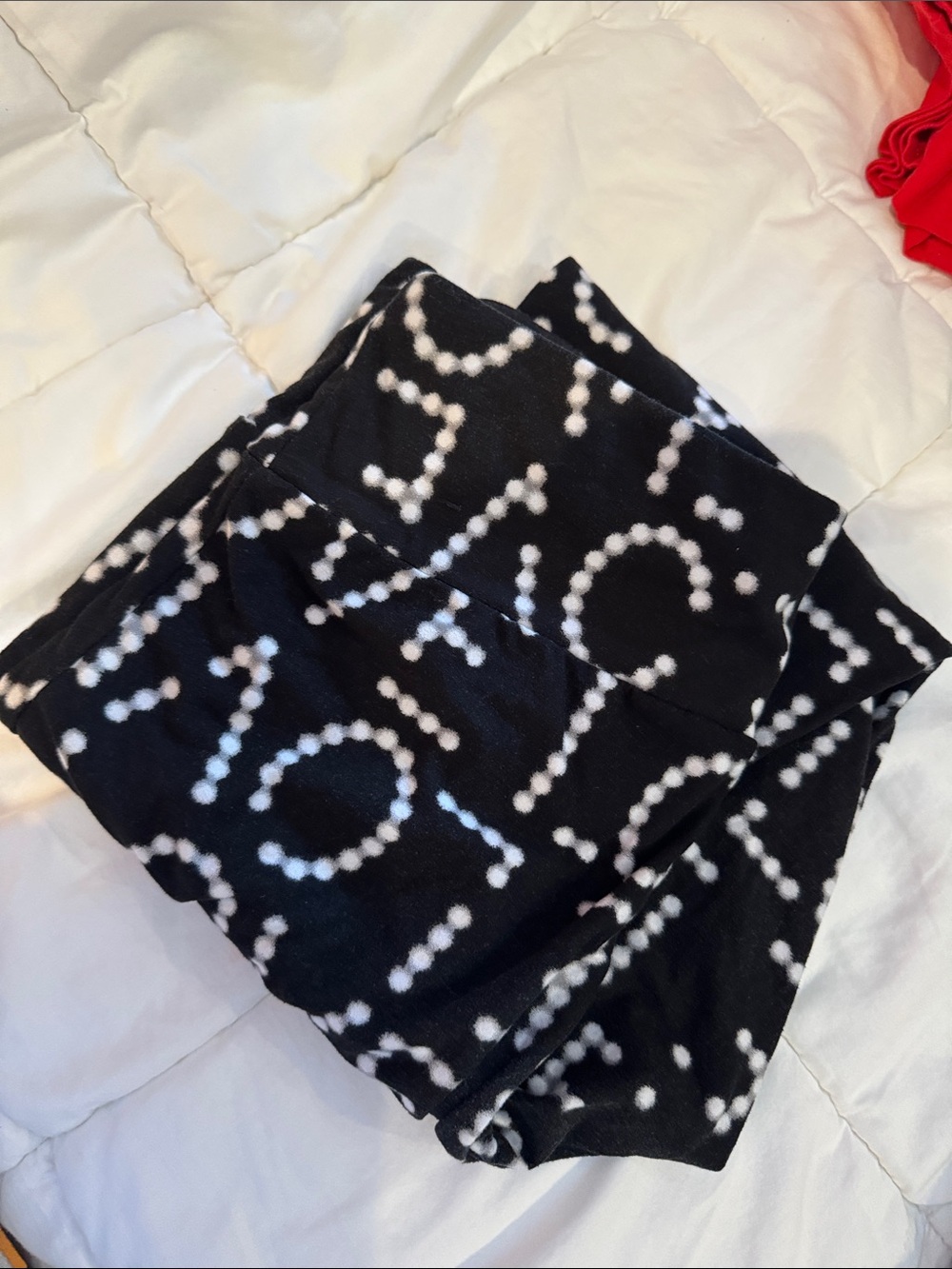 Adult Black and White Dot-Pattern Leggings